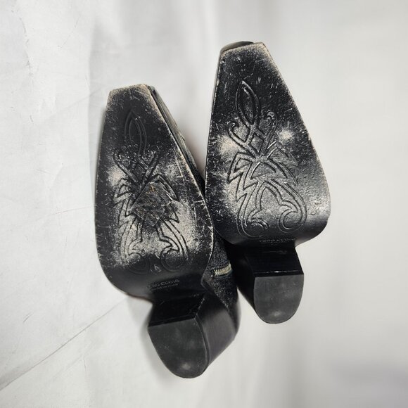 Free People Vero Cuoio Metallic Black Brayden Ankle Boots Silver Toe Sz 36 or 6 - Picture 7 of 10